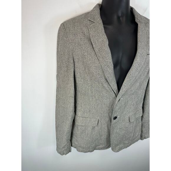 Rag & Bone Blazer Cotton Linen Blend Grey Heather Size 38 Preppy Office Designer - Picture 10 of 13